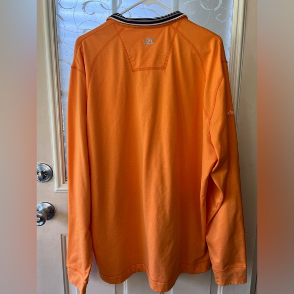 Cutter and Buck CB Drytec XL long sleeve 1/4 zip pullover sweatshirt. Orange - Picture 7 of 8
